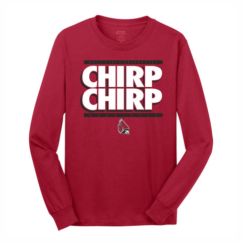 BSU Cardinals Red Chirp Chirp Long-Sleeve T-Shirt