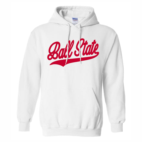 BSU Cardinals Script White Hoodie