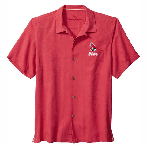 BSU Cardinals Tommy Bahama Men's Tropic Isle Camp Shirt