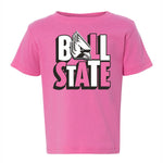 BSU Cardinals Youth Pink Lettering Tee