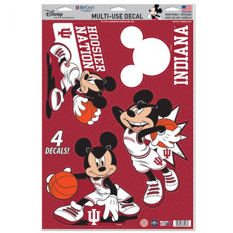 Indiana Hoosiers Mickey Mouse 11" X 17" Decal Set