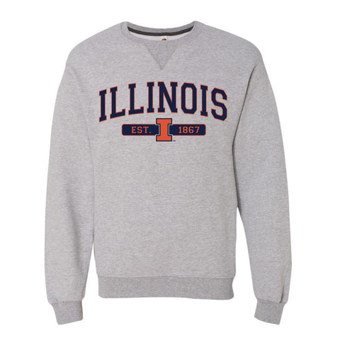Illinois Fighting Illini 2 Colored Speckled Arch Crew
