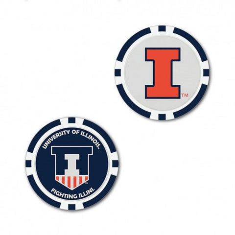 Illinois Fighting Illini 2-Sided Poker Chip Golf Ball Marker