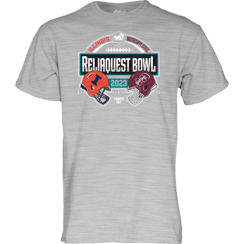 Illinois Fighting Illini 2023 Illinois Football Reliaquest Bowl Dueling Helmet T-Shirt