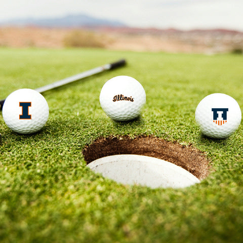 Illinois Fighting Illini 3 Pack Golf Balls