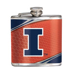 Illinois Fighting Illini 6 oz. Stainless Steel Flask with Metallic Graphics
