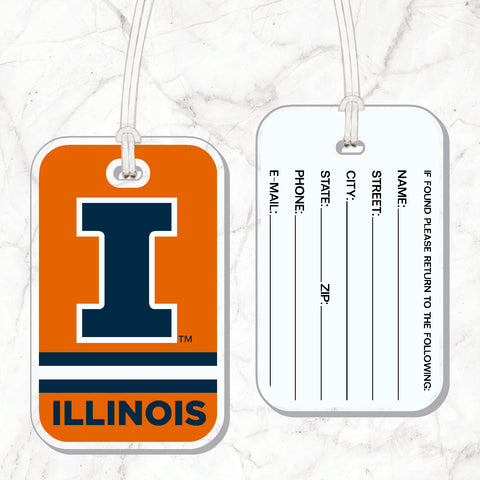 Illinois Fighting Illini Acrylic Bag Tag
