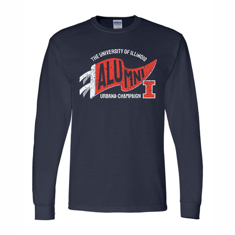 Illinois Fighting Illini Alumni Flag Long-Sleeve Tee