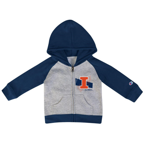 Illinois Fighting Illini Champion Toddler Raglan Zip Hoodie
