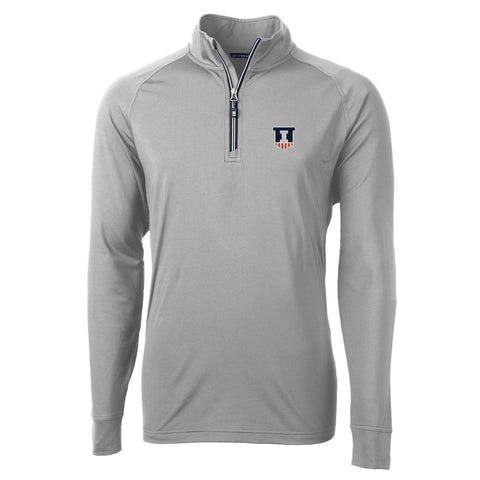 Illinois Fighting Illini Cutter &amp; Buck Mens Adapt Quarter Zip