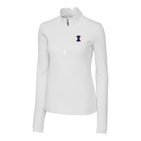 Illinois Fighting Illini Cutter &amp; Buck Traverse Stretch Quarter Zip Womens Pullover