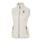 Illinois Fighting Illini Cutter &amp; Buck Women's Coconut Rainier Insulated Full Zip Puffer Vest