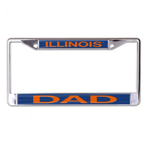 Illinois Fighting Illini Dad Metal License Plate Frame