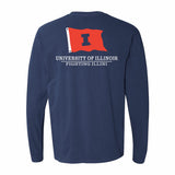 Illinois Fighting Illini Flag Long Sleeve Tee