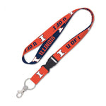 ILLINOIS FIGHTING ILLINI LANYARD W/DETACHABLE BUCKLE 1"