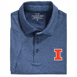 Illinois Fighting Illini Men's Destin Stripe Sankaty Performance Polo by Vineyard Vines
