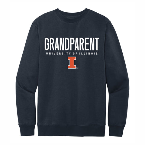 Illinois Fighting Illini Navy Grandparent Premium Crewneck Sweatshirt