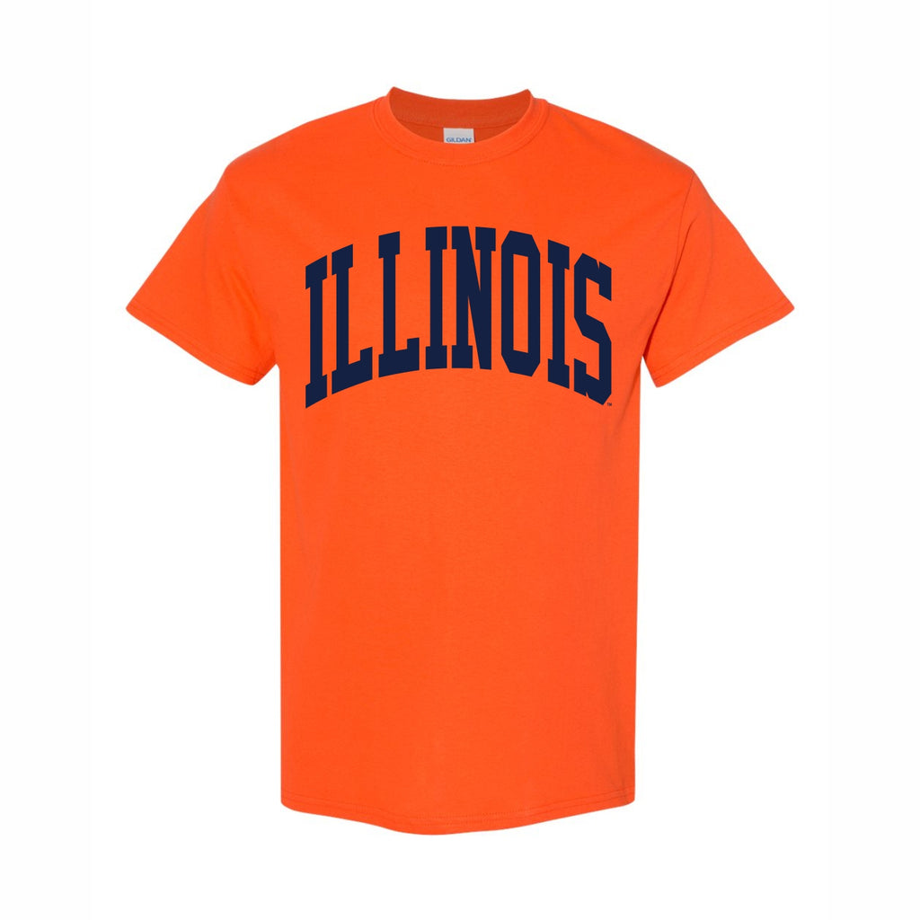 Illinois Fighting Illini New Jumbo Orange/ Navy Arch Tee – Gameday ...