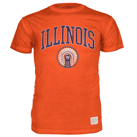 Illinois Fighting Illini Oil Wash Vintage Chief T-Shirt