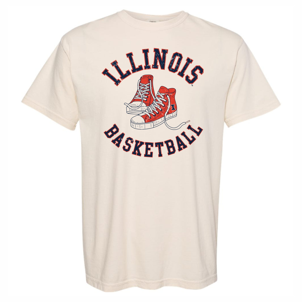 Illinois Fighting Illini Old School Basketball Ringspun T-Shirt