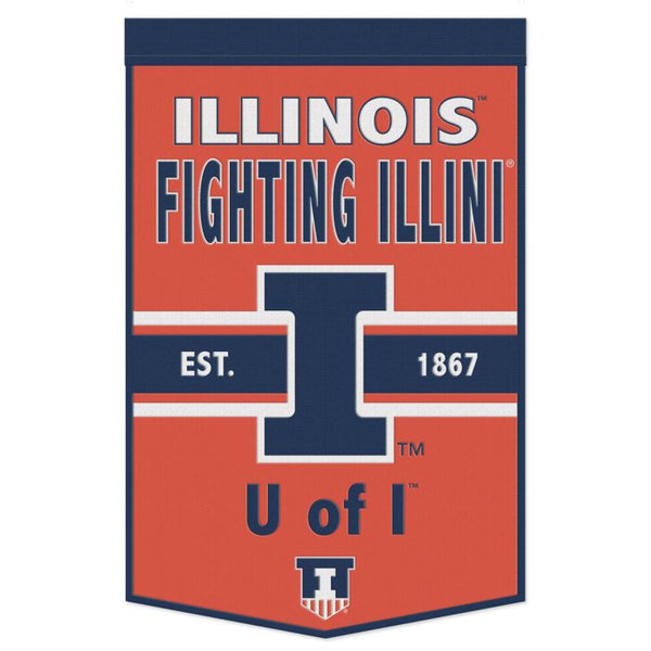 Illinois Fighting Illini Banner and Scroll Sign
