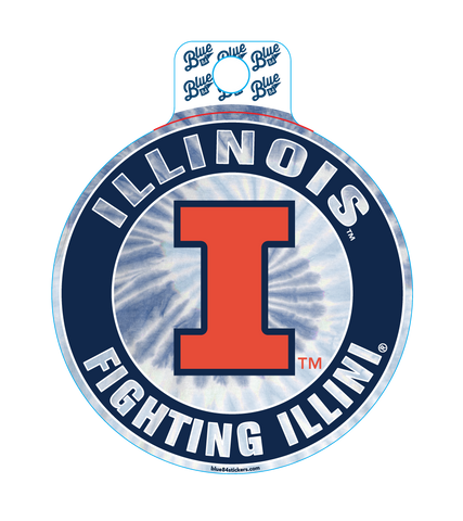 Illinois Fighting Illini Tie Dye Blue84 Decal