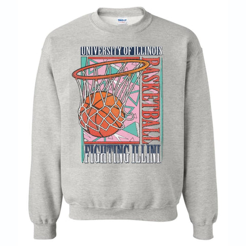Illinois Fighting Illini Vintage 90s Basketball Crewneck Sweatshirt