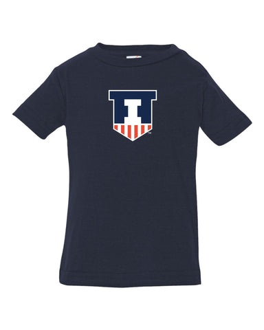 Illinois Fighting Illini Youth Navy Victory Badge Short Sleeve T-Shirt