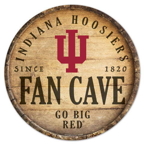Indiana Hoosiers 14" Fan Cave Wooden Sign