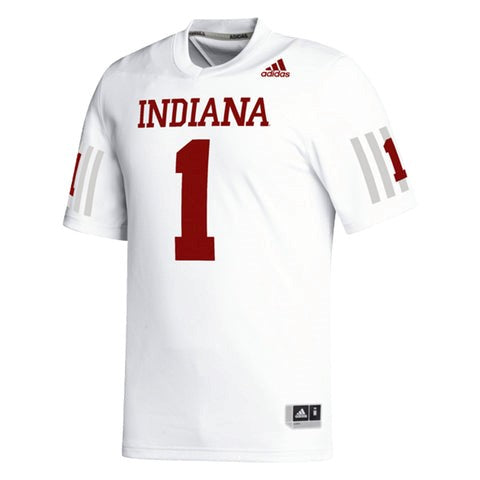 Indiana Hoosiers Adidas Football #1 Replica White Jersey