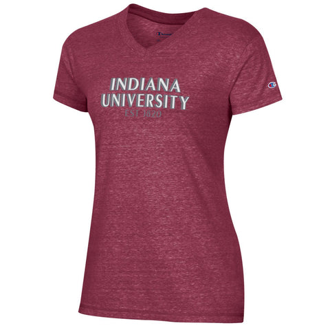 Indiana Hoosiers Women's Champion V-Neck Triblend T-Shirt