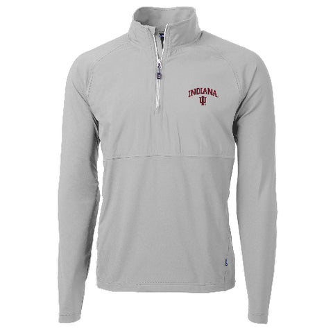 Indiana Hoosiers Cutter &amp; Buck Adapt Eco Knit Hybrid Recycled Mens Quarter Zip