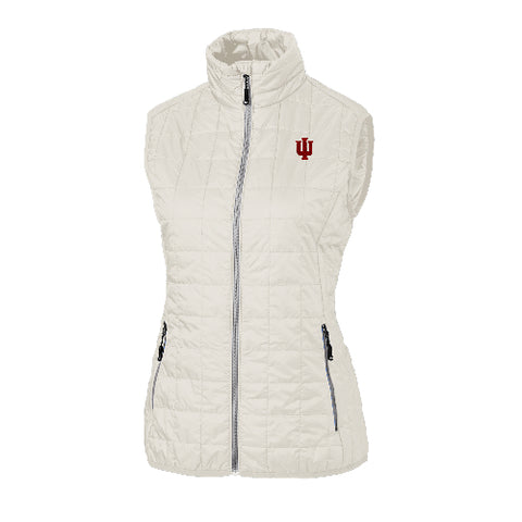 Indiana Hoosiers Cutter &amp; Buck Rainier PrimaLoft&reg; Womens Eco Insulated Full Zip Puffer Vest