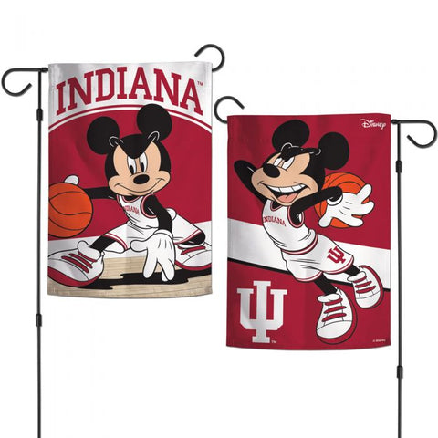 Indiana Hoosiers Mickey Mouse Basketball 2 Sided 12.5" X 18" Garden Flag