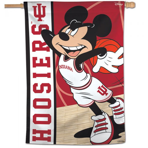 Indiana Hoosiers Mickey Mouse Basketball 28" x 40" Vertical Flag