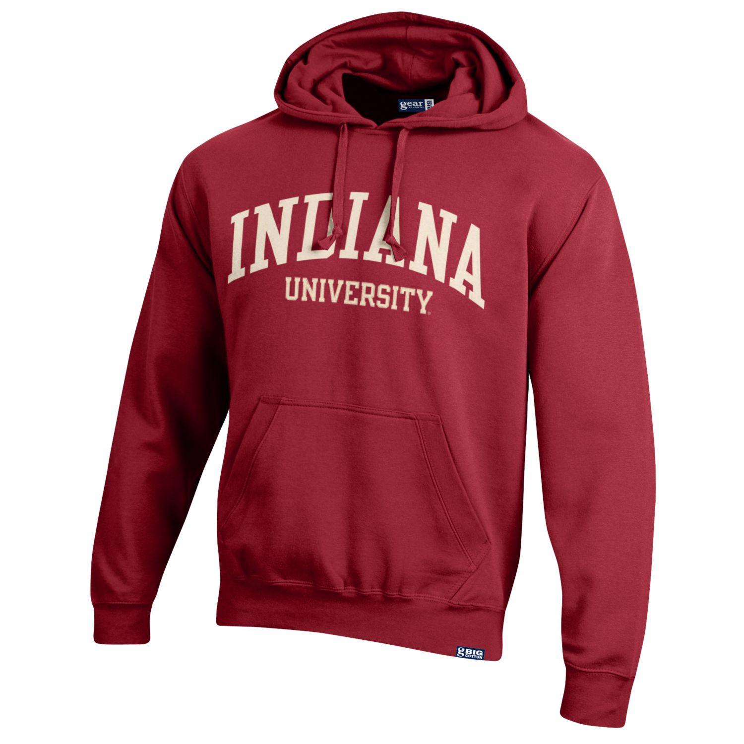 iu gear Indiana Hoosiers Gear Big Cotton Crimson Hoodie CARDINAL / XL