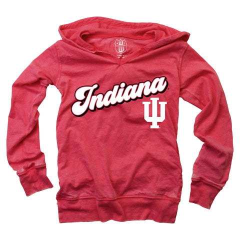 Indiana Hoosiers Girl's Burnout Hoodie