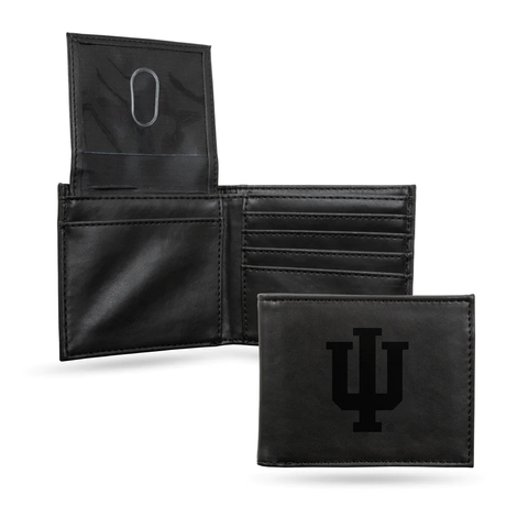 Indiana Hoosiers Laser Engraved Bill-fold Wallet - Slim Design