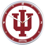 INDIANA HOOSIERS ROUND WALL CLOCK 12.75"