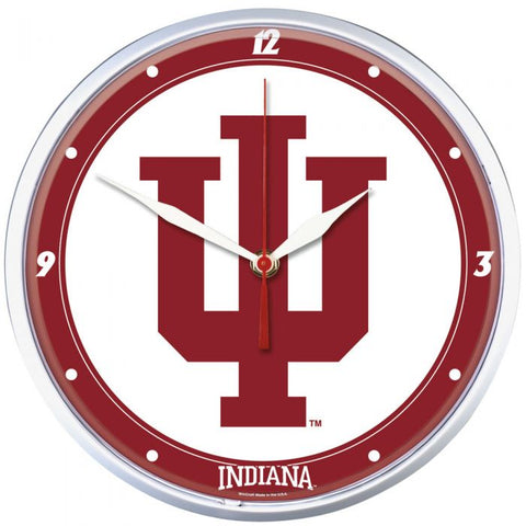 INDIANA HOOSIERS ROUND WALL CLOCK 12.75"