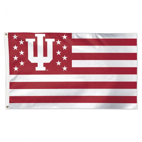 INDIANA HOOSIERS / STARS AND STRIPES NCAA AMERICANA FLAG - DELUXE 3' X 5'