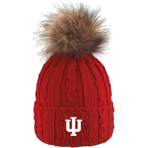 Indiana Hoosiers Women's Crimson Alps Pom Knit