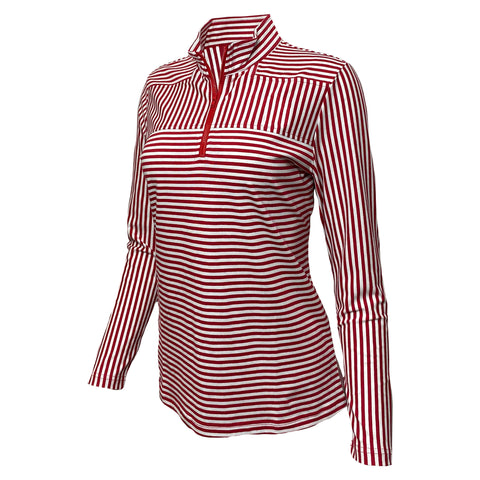 Indiana Hoosiers Women's Crimson and White Parker Quarter Zip Top