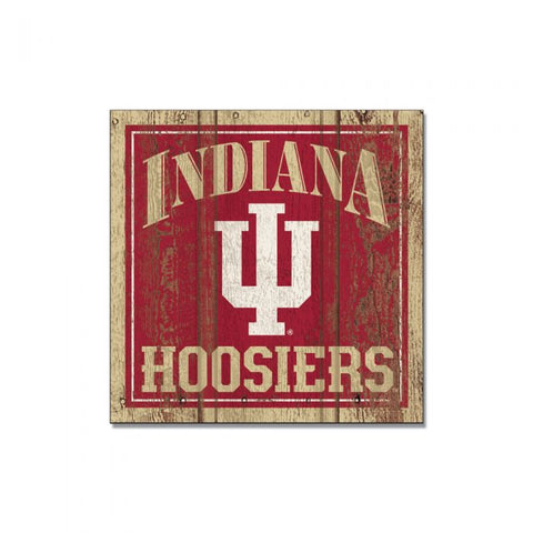 Indiana Hoosiers Logo Wooden 3" X 3" Magnet