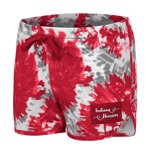 Indiana Hoosiers Youth Tie Dye Red and Grey Shorts