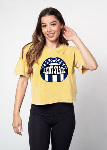 KSU Golden Flashes Chicka-D Short &amp; Sweet Crop Tee