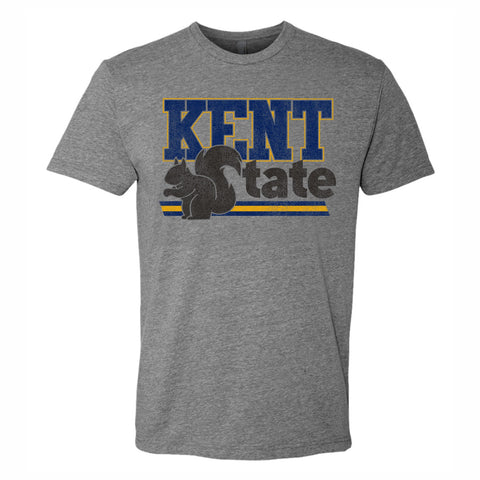 KSU Golden Flashes Heather Grey 3-Colored Squirrel Tee