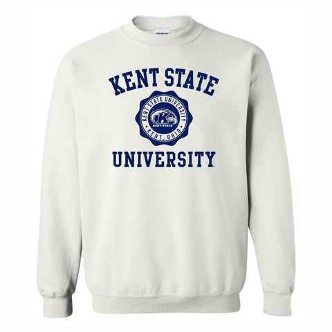 KSU Golden Flashes Seal White Crewneck Sweatshirt