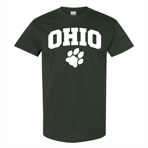 Ohio Bobcats Arched Paw Dark Green Tee