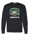 Ohio Bobcats Attack Cat Black Long Sleeve T-Shirt